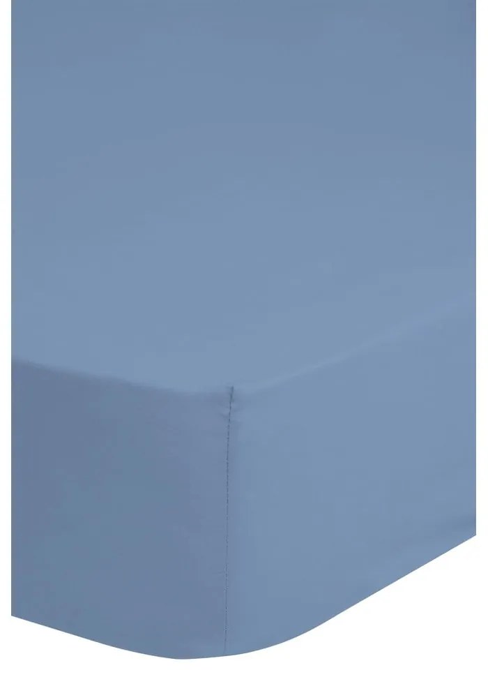 Cearșaf elastic din bumbac pentru copii Good Morning, 70 x 140/150 cm, albastru