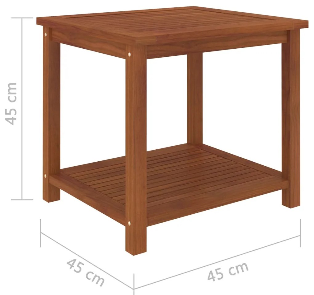 Masă laterală, 45x45x45 cm, lemn solid de salcâm