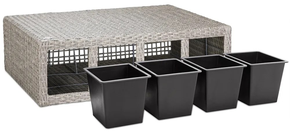 Deuba Ghiveci cu flori - 95 x 27 x 60 cm - crem