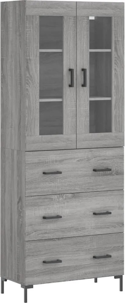 vidaXL Dulap înalt, gri sonoma, 69,5x34x180 cm, lemn compozit