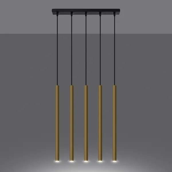 Lustră pe cablu Sollux SL.1198 PASTELO 5xG9/8W/230V auriu