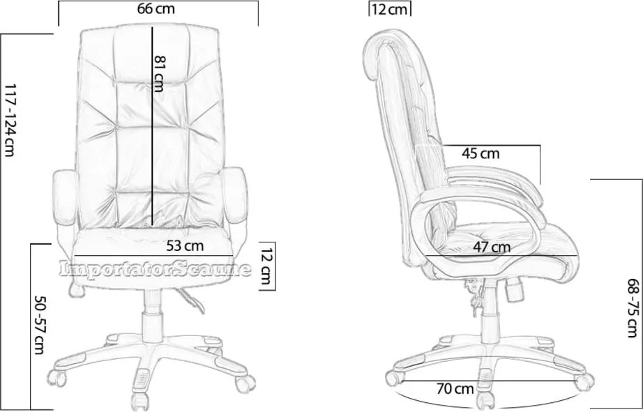 Scaun directorial piele ecologica OFF 315 negru