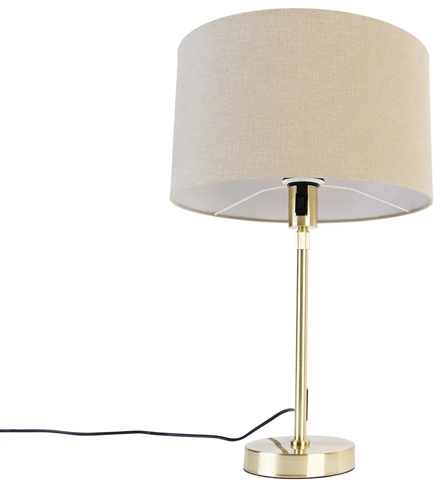 Lampă de masă aurie reglabilă cu abajur maro deschis 35 cm - Parte