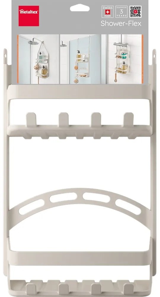 Raft pentru baie gri de agățat din plastic – Metaltex