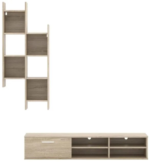Perete de living KATHI 150 cm, decor stejar sonoma