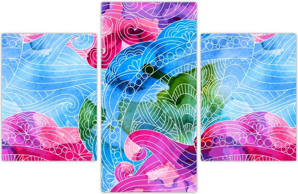 Tablou - Valuri colorate (90x60 cm)