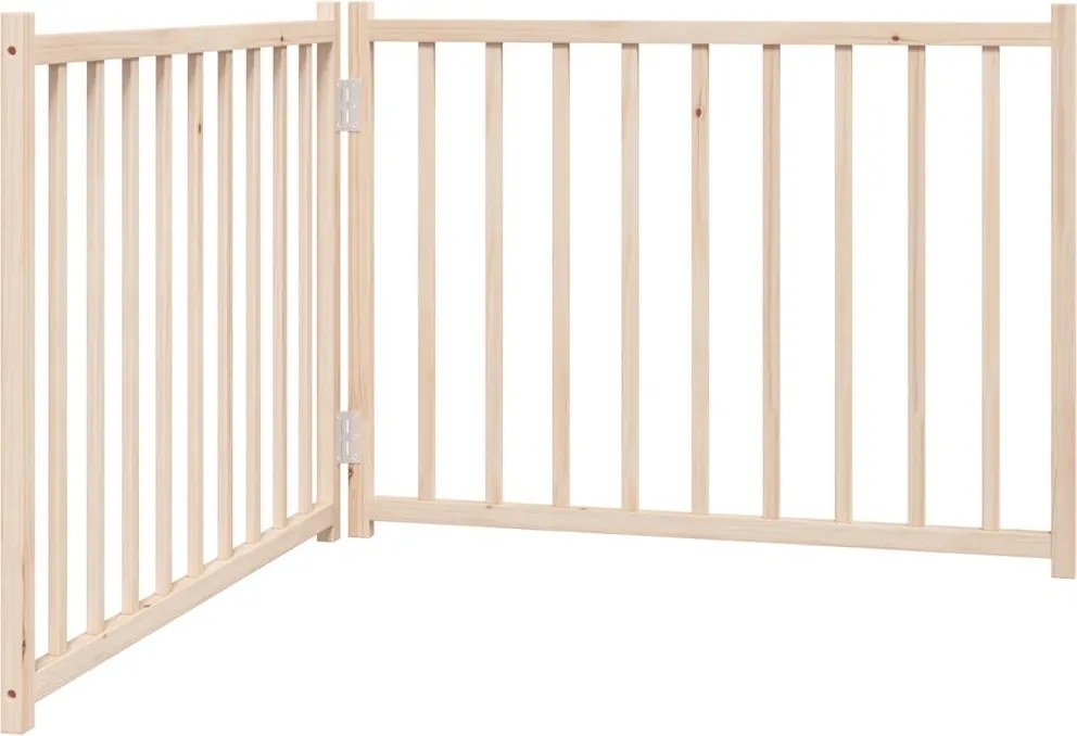 vidaXL Poartă pentru câini pliabilă, 2 panouri, 160 cm, lemn de brad