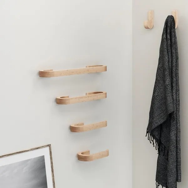 Suport de perete pentru prosoape Gedy HIMALAYA 7x40 cm bambus/bej