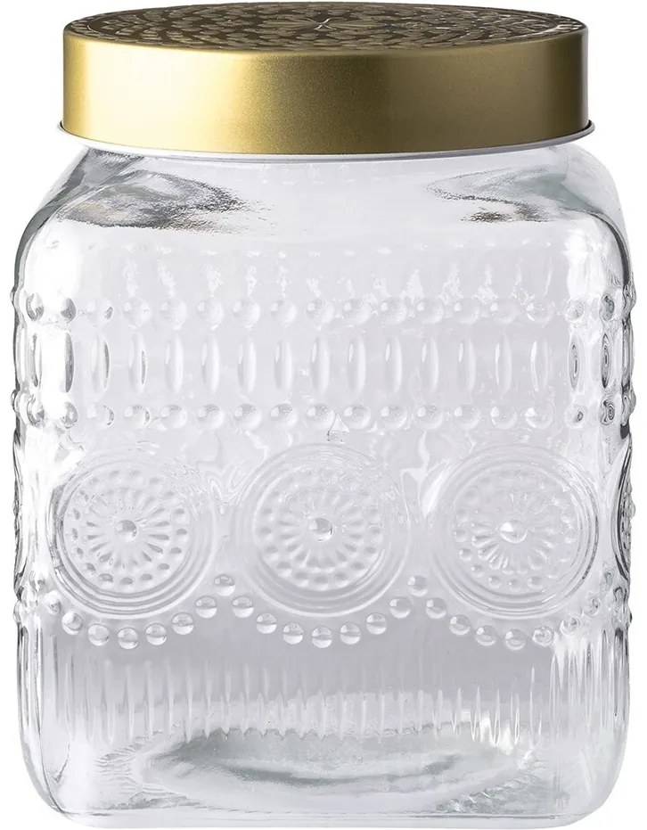 Altom Set de borcane din sticlă cu capac auriu Daisy 1,8 l, 4 buc., 1,8 l