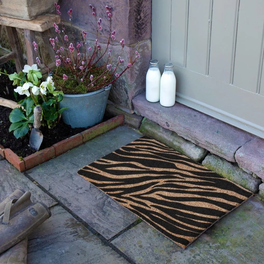 Covoraș de intrare din fibre de nucă de cocos 40x60 cm Zebra – Artsy Doormats