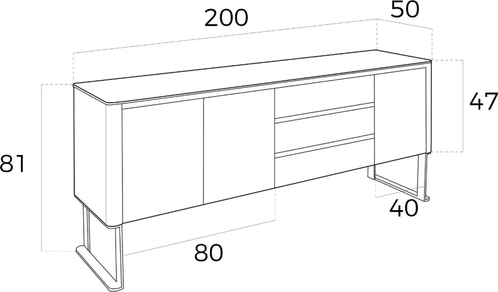 Comoda eleganta design LUX Walnut/Black AC-191-M