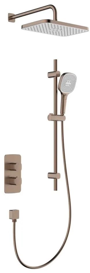 KFA Armatura 5759-301-34 - Set de duș MALAGA cu baterie termostatică încastrată, finisaj aur roz