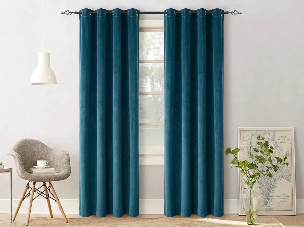 2x draperie turcoaz OXFORD 140x250 cm