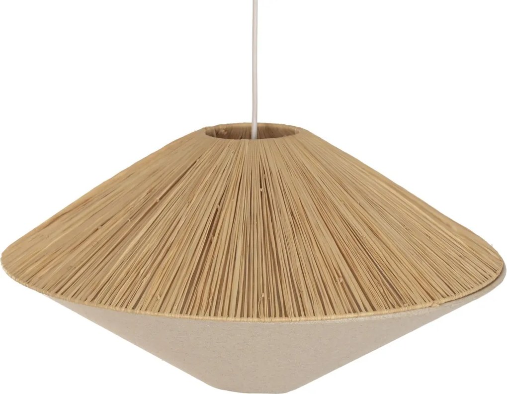 Lustră suspendată din rafie împletită, maro, finisaj natural, 115 x 58 cm, „Domme”