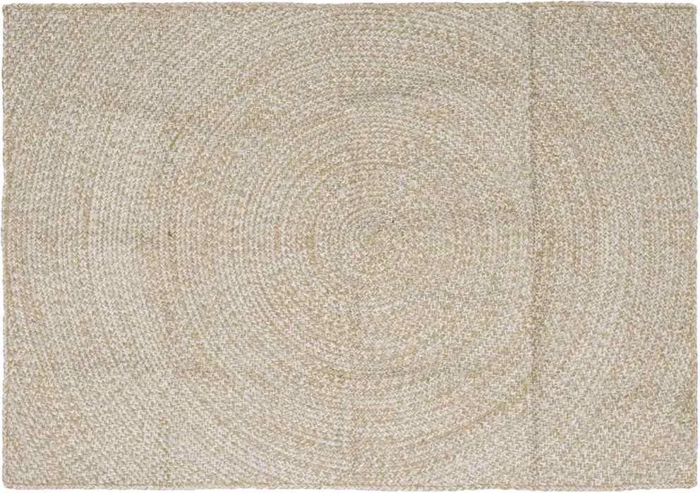 vidaXL Covoare de zonă Dreptunghiular Natural și Alb 140 x 200 cm Iută