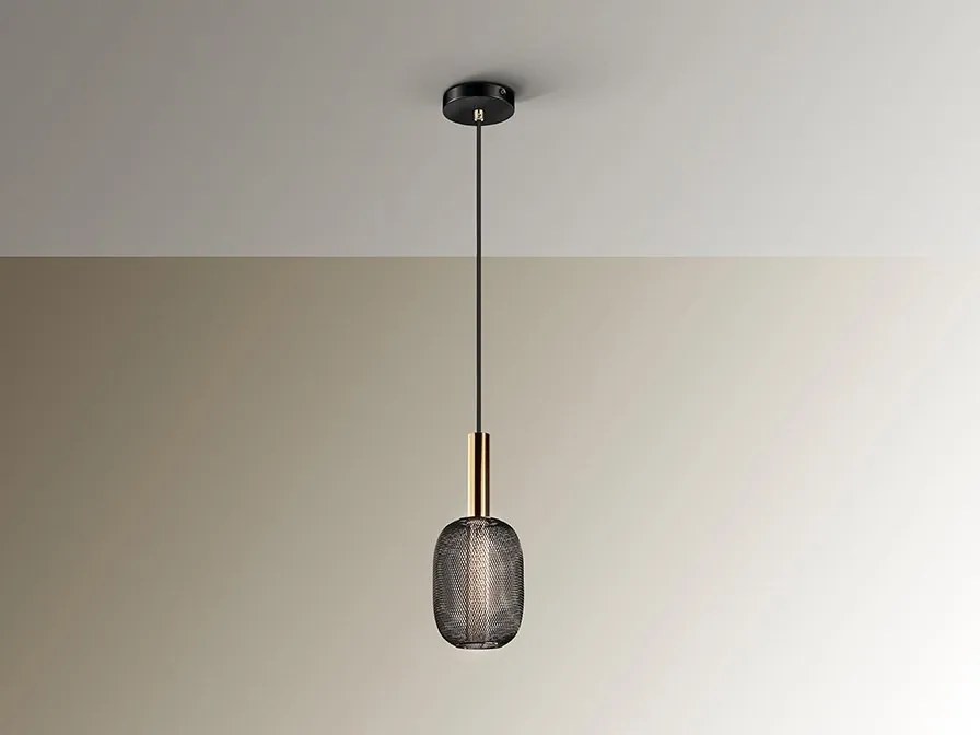 Pendul LED design modern Micron negru/auriu