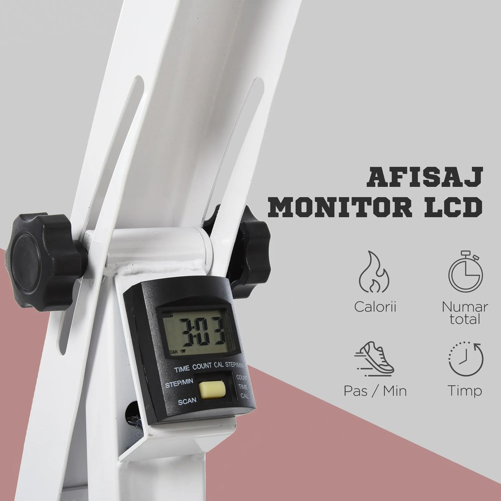 bicicleta fitness, cu pedale, reglabila, cu 6 niveluri, HOMCOM Pedale Picioare si Brate Manual | Aosom Romania