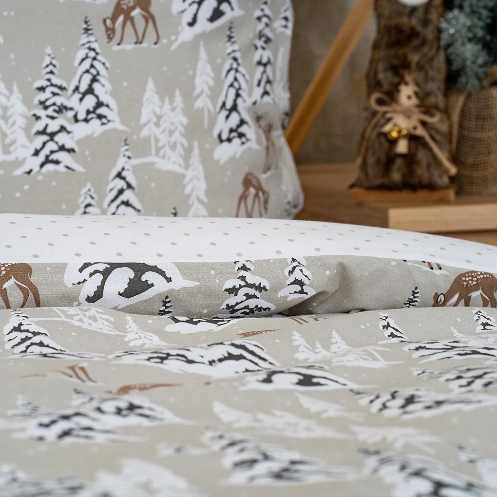 Lenjerie de pat din bumbac 4Home Christmas forest, 140 x 200 cm, 70 x 90 cm