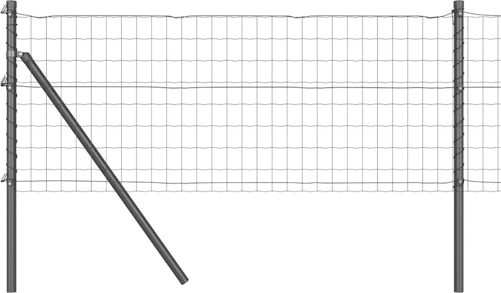 vidaXL Gard cu Stâlp Gri 0,6 x 50 m Oțel și PVC