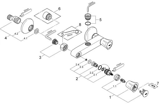 GROHE 26009001 - Baterie pentru duș COSTA L DN 15, crom lucios