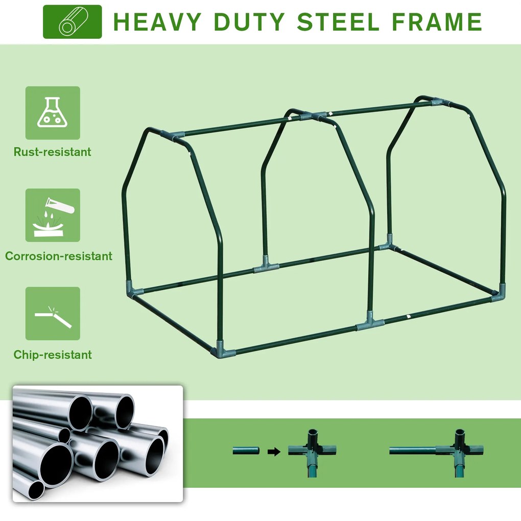 Mini Seră Outsunny pentru grădină și balcon din plastic PE și oțel cu închidere cu fermoar, 99x71x60 cm, de culoare alb transparent | Aosom Romania