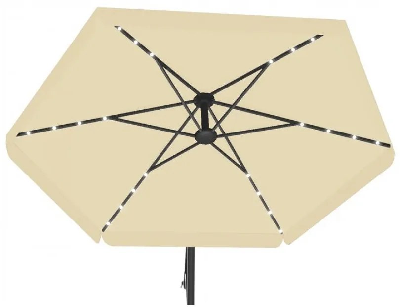 JAKS Umbrelă de grădină bej LED