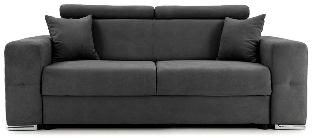Canapea Fixă 2 locuri BELLAGIO, cu tetiere reglabile, 205x100x100 cm, Gri-Inchis-Enjoy
