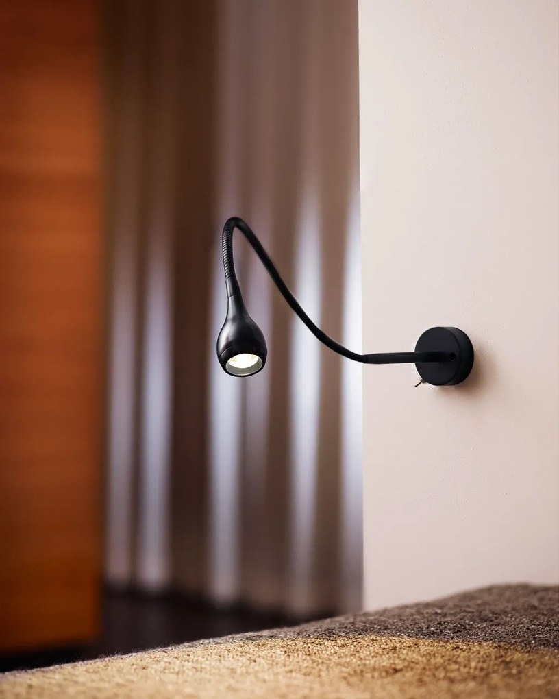 Aplica LED moderna cu brat flexibil Drop neagra 320130 NL