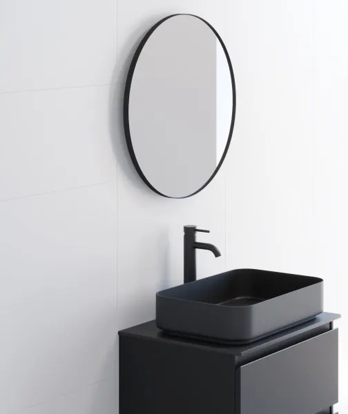 Oglindă de baie BATH DELUXE 01-060-09-02-00 BORGSTED d. 60 cm negru