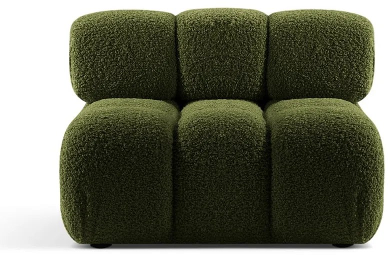 Modul pentru canapea modulară verde cu tapițerie din țesătură bouclé (de mijloc) Bellis – Micadoni Home