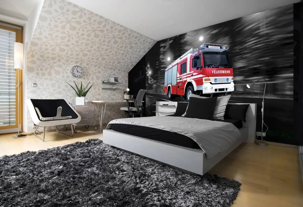 Fototapet - Mașina pompierilor (254x184 cm), în 8 de alte dimensiuni noi