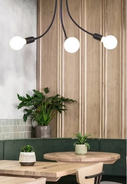 Top Light Galileo 3 C - Lustră pe tijă 3xE27/40W/230V negru