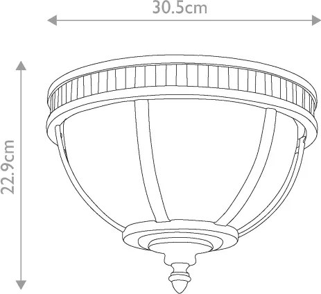 Kichler KL-HALLERON-F-BU - Plafonieră de exterior HALLERON 3xE14/40W/230V IP44