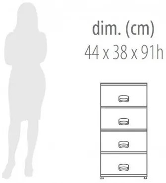 Aldotrade Comoda cu 4 sertare RETRO NEW, maro