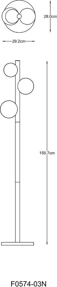 Lampadar, Lampa de podea moderna FORES auriu