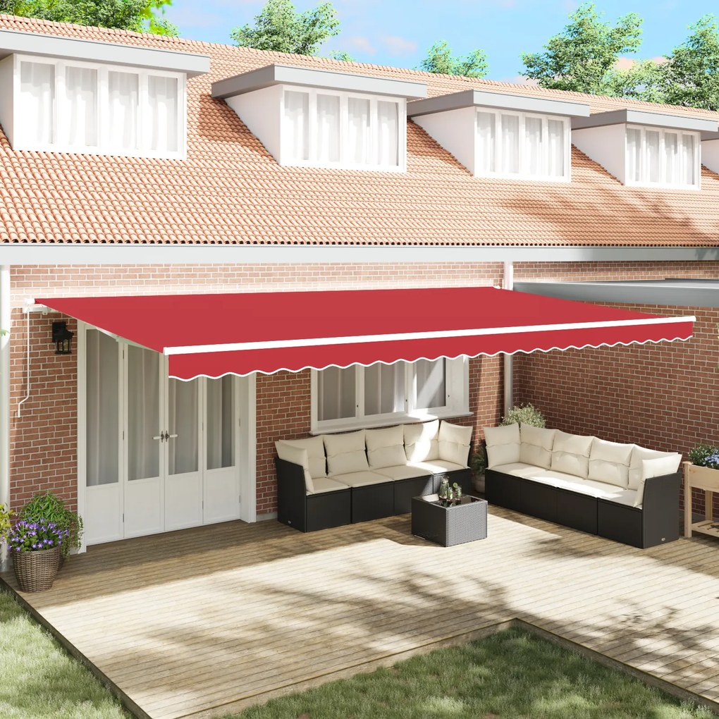 vidaXL Material de înlocuire pentru copertină Roșu 600 × 350 cm Pânză