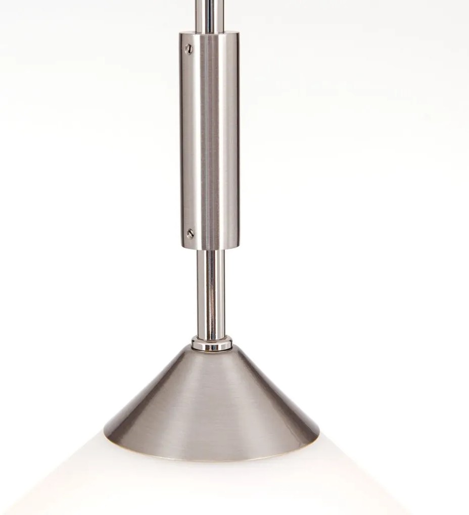 Lustra, Pendul realizat manual ARTDESIGN 30cm, crom satinat/ alb opac