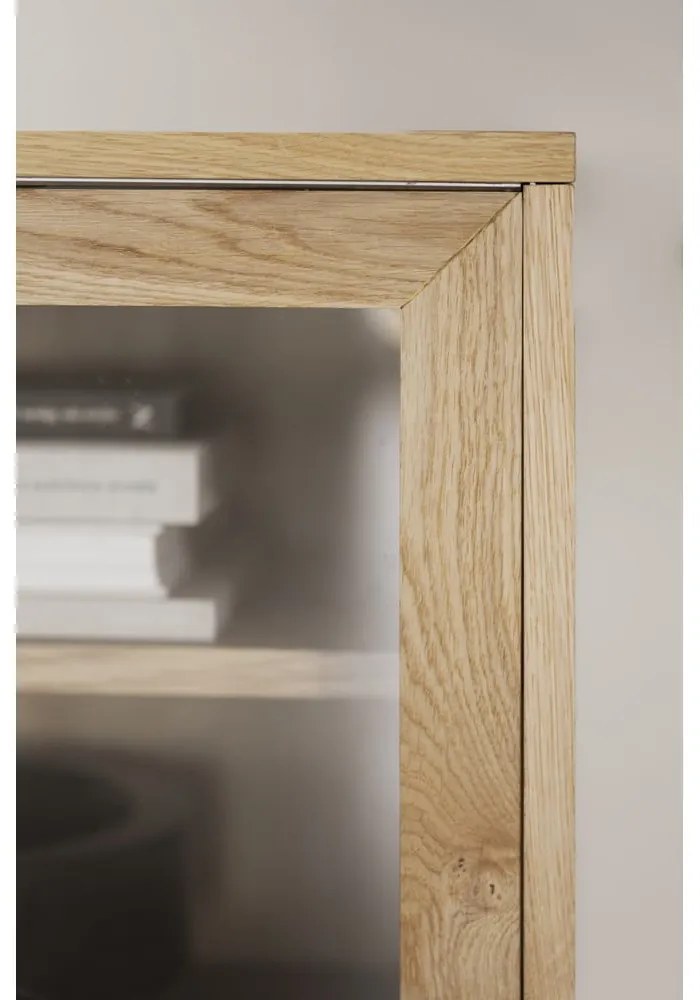 Vitrină natural cu aspect de lemn de stejar cu ușă glisantă 170x75 cm Hazelton – Rowico