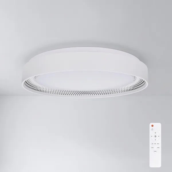 Brilagi - Plafonieră LED dimabilă WALDO, 48 W, 230 V, Ø 40 cm, alb/argintiu, cu telecomandă