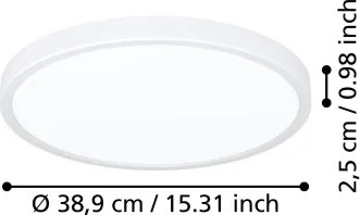 Eglo 901309-LED Plafonieră FUEVA LED, 17 W, 230 V, 2700/4000/6500 K, Ø 38,9 cm, albă