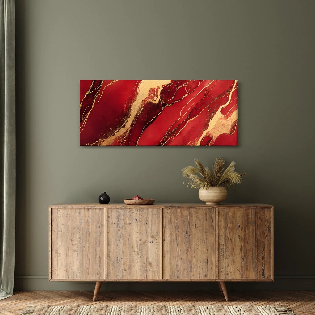 Tablou - Marmură roșu-auriu (120x50 cm)