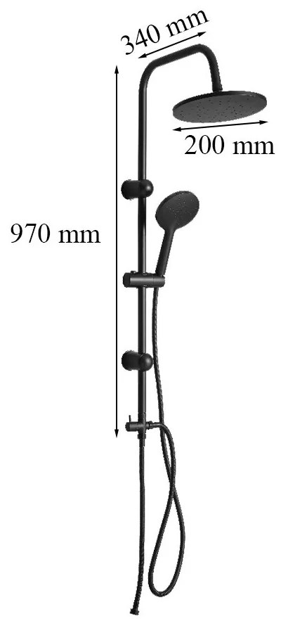 Set de duș Corina Black fără baterie