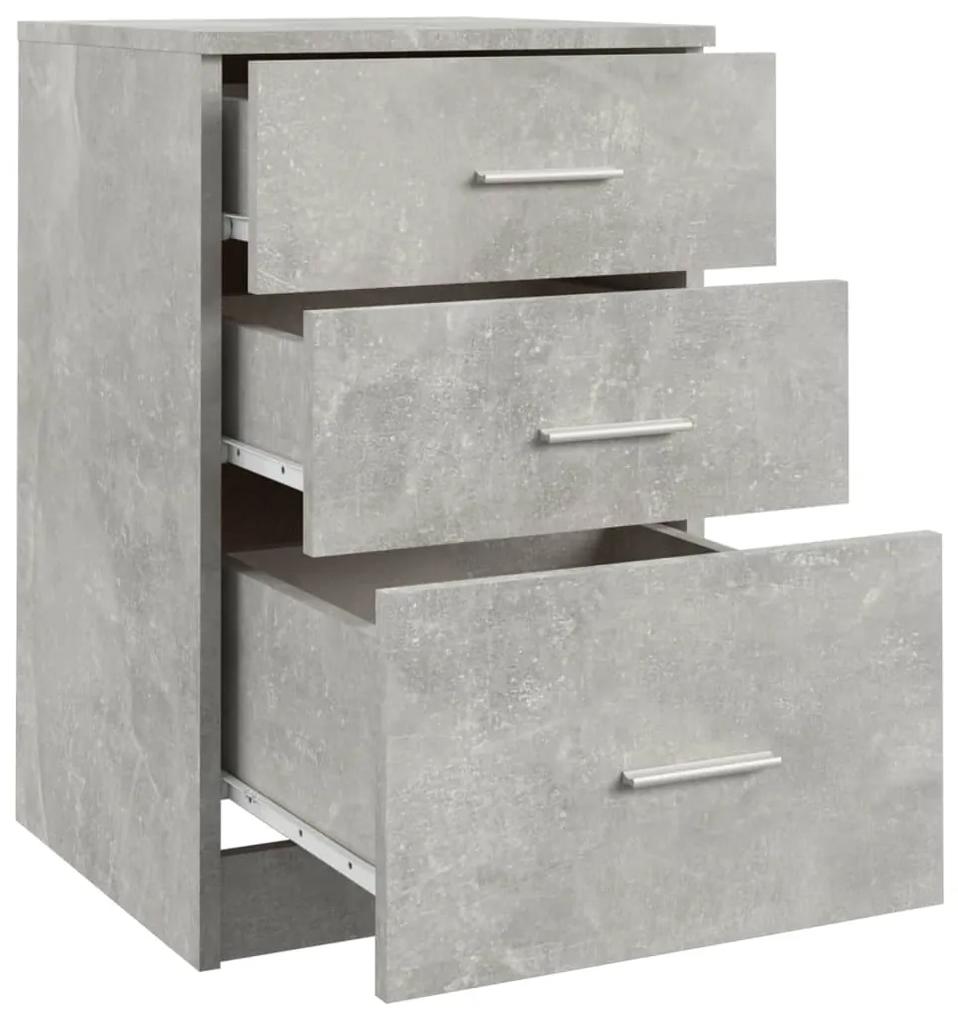 Noptiera, gri beton, 40x40x63 cm, lemn compozit Gri beton, 1