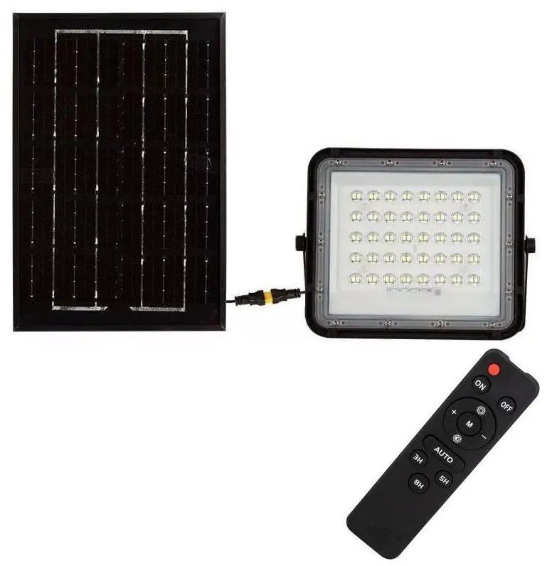 Proiector LED solar dimabil de exterior LED/6W/3,2V IP65 4000K negru + telecomandă