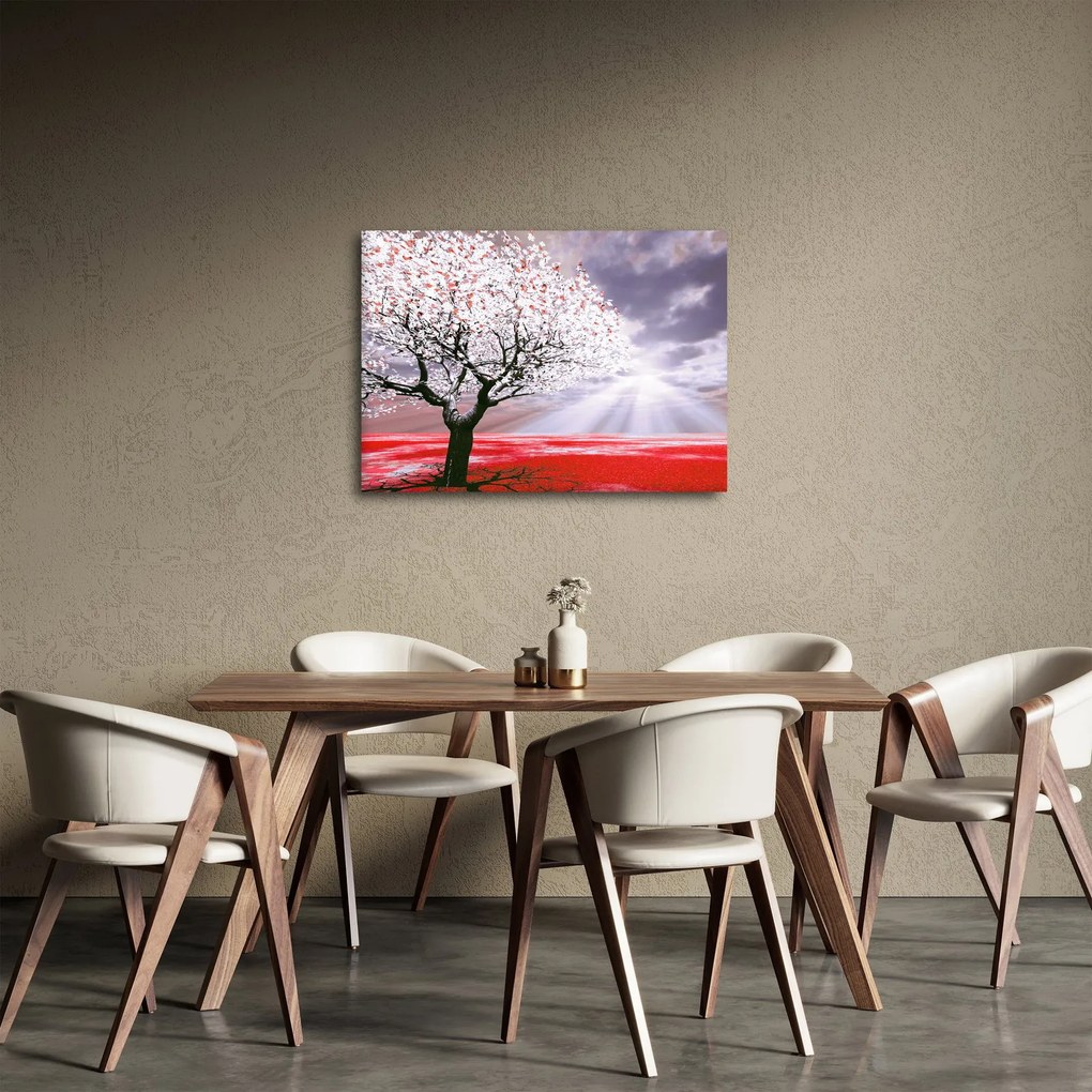 Tablou cu pomul roșu (70x50 cm)