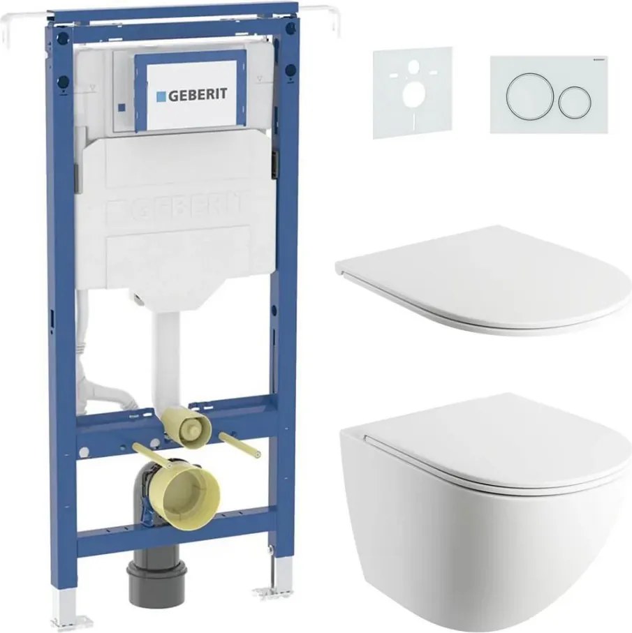 Vas WC suspendat + capac WC OTTAWA + plăcuță de activare SIGMA + modul incastrat + garnitură