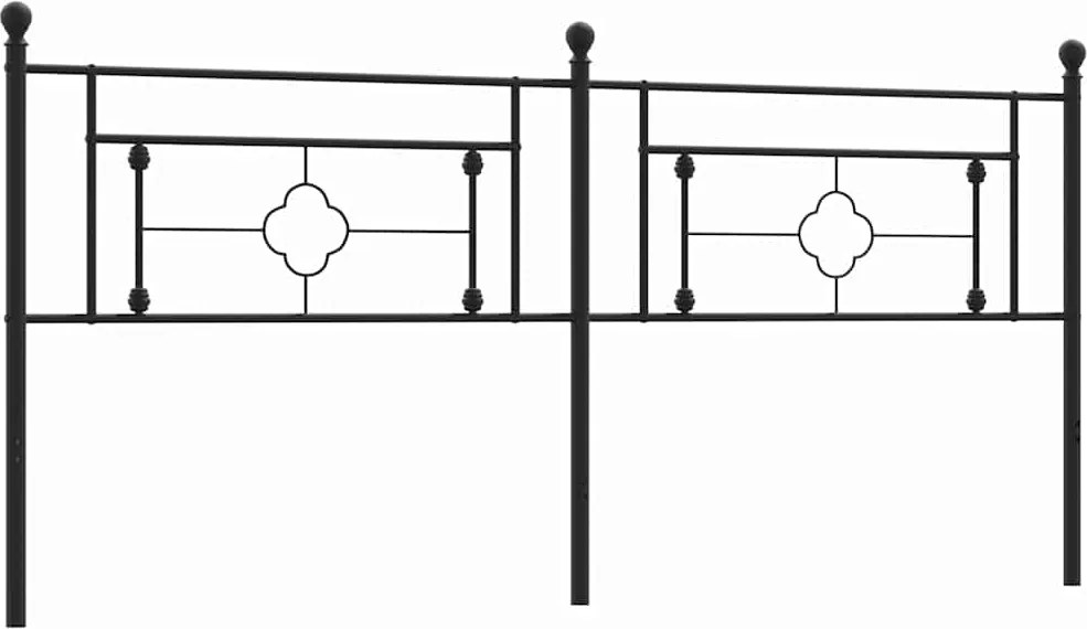 vidaXL Tăblie de pat de schimb metalică, negru, 200 cm