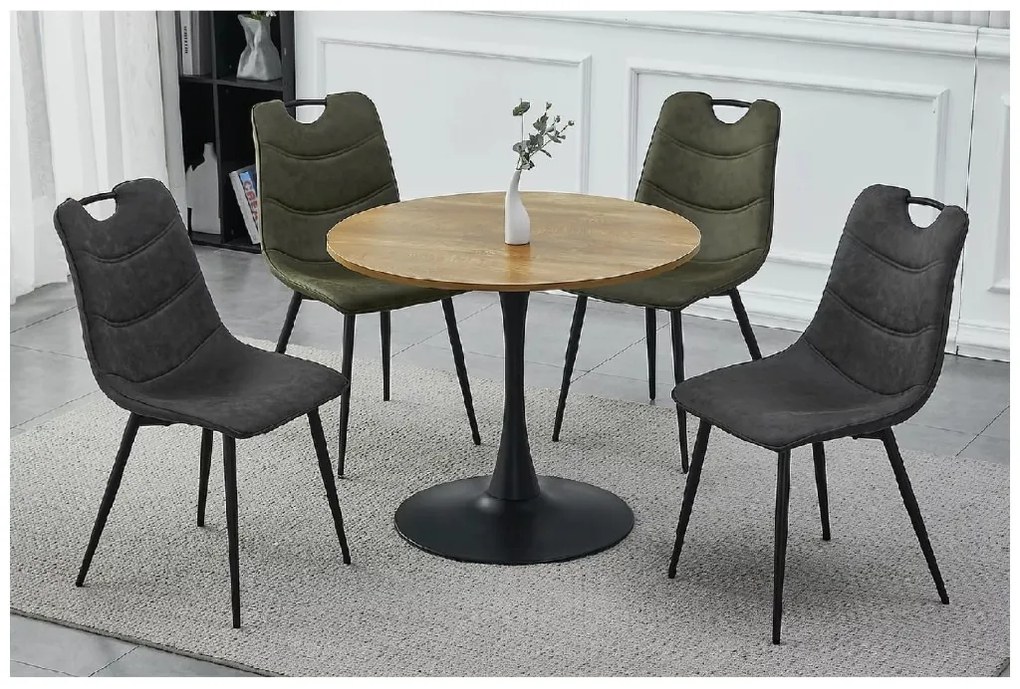 Masa de dining rotunda AMADEO II 90x90 cm, decor stejar