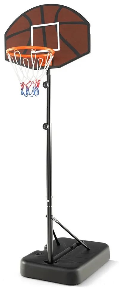 Coș de baschet reglabil pe înălțime pentru copii, maro