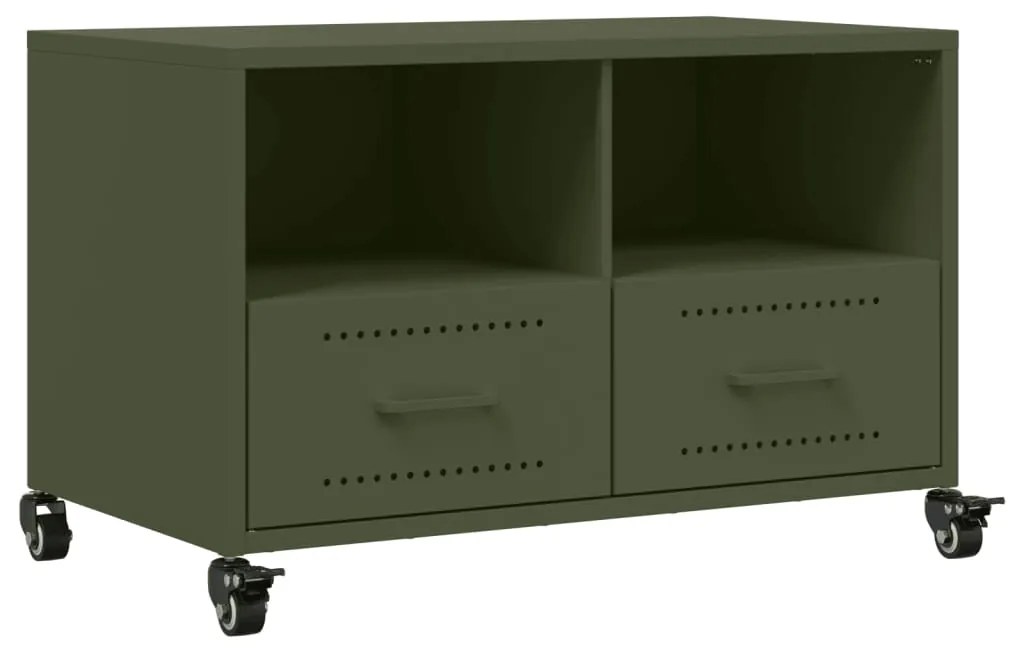 846702 vidaXL Dulap TV, verde măsliniu, 68x39x43,5 cm, oțel